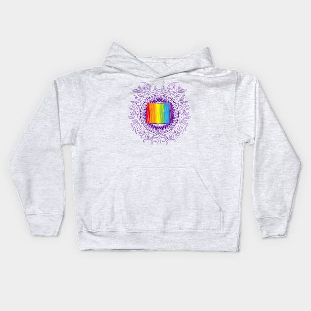 Colorado Mandala Pride Kids Hoodie by Manfish Inc.